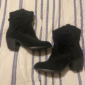 Lime Light black cowboy cowgirl fringe boots